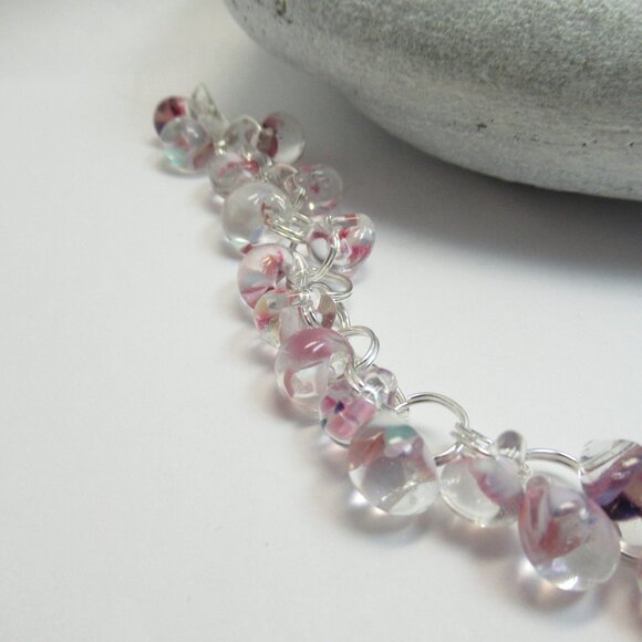 Glass drop linked bead bracelet - Picture 11 of 12